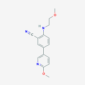 2-[(2-Methoxyethyl)amino]-5-(6-methoxypyridin-3-yl)benzonitrile