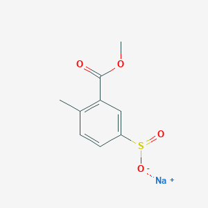 molecular formula C9H9NaO4S B13194082 Sodium 3-(methoxycarbonyl)-4-methylbenzene-1-sulfinate 