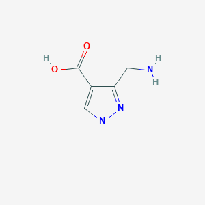 molecular formula C6H9N3O2 B13194098 3-(Aminomethyl)-1-methyl-1H-pyrazole-4-carboxylic acid 