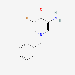 molecular formula C12H11BrN2O B13194112 3-Amino-1-benzyl-5-bromo-1,4-dihydropyridin-4-one 