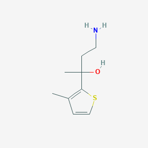 molecular formula C9H15NOS B13194139 4-Amino-2-(3-methylthiophen-2-yl)butan-2-ol 