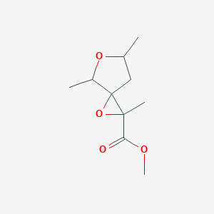 molecular formula C10H16O4 B13194205 Methyl 2,4,6-trimethyl-1,5-dioxaspiro[2.4]heptane-2-carboxylate 