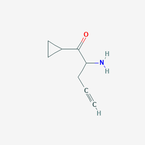 molecular formula C8H11NO B13194207 2-Amino-1-cyclopropylpent-4-yn-1-one 