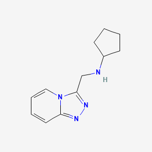 molecular formula C12H16N4 B13194213 N-{[1,2,4]triazolo[4,3-a]pyridin-3-ylmethyl}cyclopentanamine 