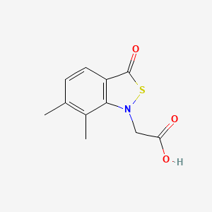 molecular formula C11H11NO3S B13194215 2-(6,7-Dimethyl-3-oxo-1,3-dihydro-2,1-benzothiazol-1-yl)acetic acid 