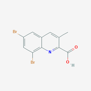 molecular formula C11H7Br2NO2 B13194253 6,8-Dibromo-3-methylquinoline-2-carboxylic acid 