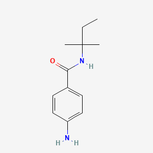 molecular formula C12H18N2O B13194321 4-amino-N-(2-methylbutan-2-yl)benzamide 