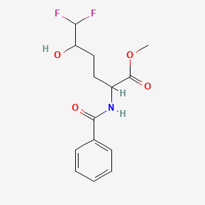 molecular formula C14H17F2NO4 B13194385 Methyl 2-(benzoylamino)-6,6-difluoro-5-hydroxyhexanoate 