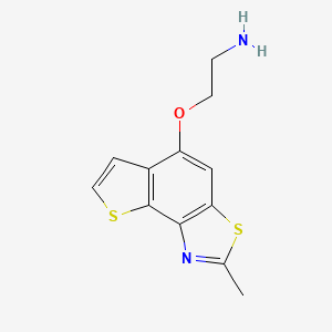 molecular formula C12H12N2OS2 B13194448 8-(2-Aminoethoxy)-4-methyl-5,12-dithia-3-azatricyclo[7.3.0.0,2,6]dodeca-1,3,6,8,10-pentaene 