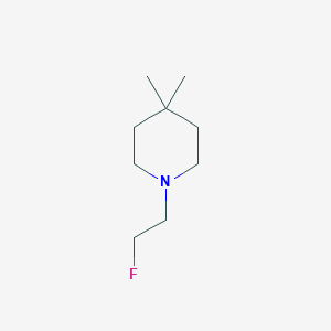 molecular formula C9H18FN B13194458 1-(2-Fluoroethyl)-4,4-dimethylpiperidine 