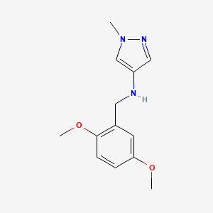 molecular formula C13H17N3O2 B13194466 N-[(2,5-Dimethoxyphenyl)methyl]-1-methyl-1H-pyrazol-4-amine 