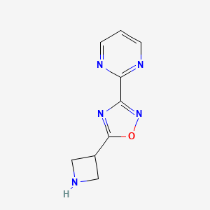 molecular formula C9H9N5O B13194539 2-[5-(Azetidin-3-yl)-1,2,4-oxadiazol-3-yl]pyrimidine 