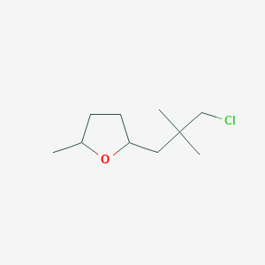 molecular formula C10H19ClO B13194560 2-(3-Chloro-2,2-dimethylpropyl)-5-methyloxolane 