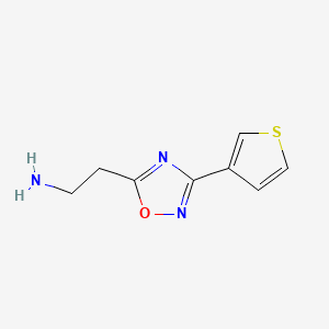 molecular formula C8H9N3OS B13194578 2-(3-(Thiophen-3-yl)-1,2,4-oxadiazol-5-yl)ethan-1-amine 