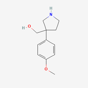 molecular formula C12H17NO2 B13194665 [3-(4-Methoxyphenyl)pyrrolidin-3-YL]methanol 