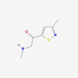 molecular formula C7H10N2OS B13194692 1-(3-Methyl-1,2-thiazol-5-yl)-2-(methylamino)ethan-1-one 