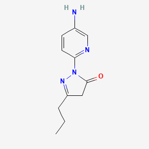 molecular formula C11H14N4O B13194720 1-(5-Aminopyridin-2-YL)-3-propyl-1H-pyrazol-5(4H)-one 