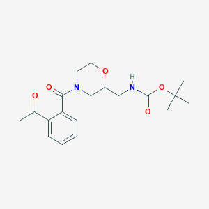 molecular formula C19H26N2O5 B13194738 tert-Butyl N-{[4-(2-acetylbenzoyl)morpholin-2-yl]methyl}carbamate 