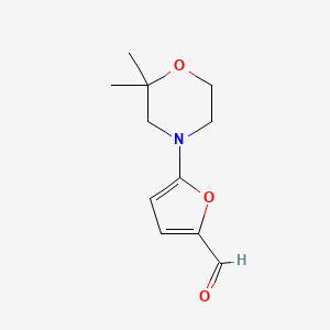 molecular formula C11H15NO3 B13194741 5-(2,2-Dimethylmorpholin-4-yl)furan-2-carbaldehyde 