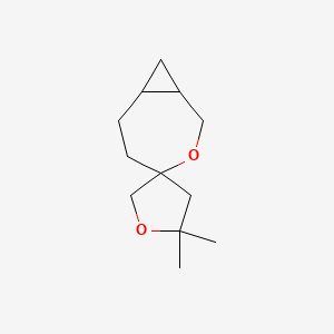 molecular formula C12H20O2 B13194752 5',5'-Dimethyl-3-oxaspiro[bicyclo[5.1.0]octane-4,3'-oxolane] 