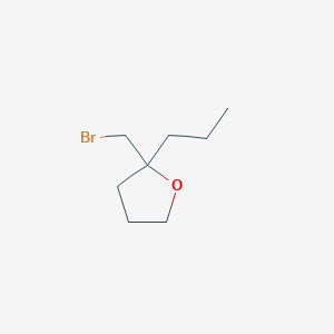 molecular formula C8H15BrO B13194755 2-(Bromomethyl)-2-propyloxolane 