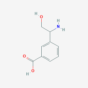 molecular formula C9H11NO3 B13194758 3-(1-Amino-2-hydroxyethyl)benzoic acid 