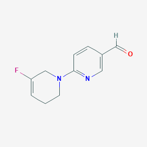 molecular formula C11H11FN2O B13194808 6-(5-Fluoro-1,2,3,6-tetrahydropyridin-1-yl)pyridine-3-carbaldehyde 