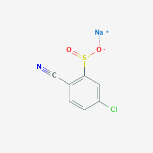 molecular formula C7H3ClNNaO2S B13194822 Sodium 5-chloro-2-cyanobenzene-1-sulfinate 