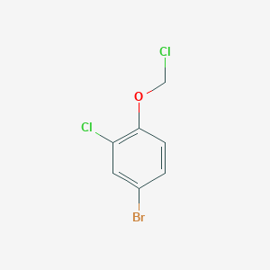 molecular formula C7H5BrCl2O B13194909 4-Bromo-2-chloro-1-(chloromethoxy)benzene 