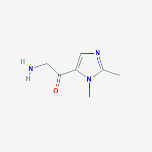 molecular formula C7H11N3O B13194918 2-Amino-1-(1,2-dimethyl-1H-imidazol-5-yl)ethan-1-one 