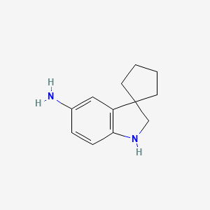 molecular formula C12H16N2 B13194941 1',2'-Dihydrospiro[cyclopentane-1,3'-indole]-5'-amine 