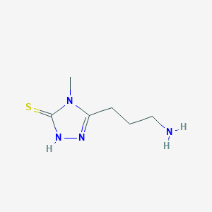 molecular formula C6H12N4S B13194992 5-(3-Aminopropyl)-4-methyl-4H-1,2,4-triazole-3-thiol 