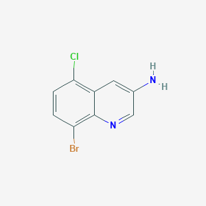 molecular formula C9H6BrClN2 B13195020 8-Bromo-5-chloroquinolin-3-amine 