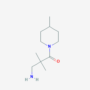 molecular formula C11H22N2O B13195069 3-Amino-2,2-dimethyl-1-(4-methylpiperidin-1-yl)propan-1-one 