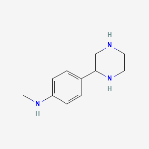 molecular formula C11H17N3 B13195107 N-Methyl-4-(piperazin-2-YL)aniline 