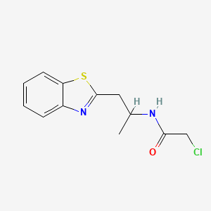 molecular formula C12H13ClN2OS B13195166 N-[1-(1,3-benzothiazol-2-yl)propan-2-yl]-2-chloroacetamide 