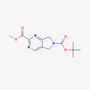 molecular formula C13H17N3O4 B1319518 6-叔丁基 2-甲基 5H-吡咯并[3,4-d]嘧啶-2,6(7H)-二羧酸酯 CAS No. 365996-89-0
