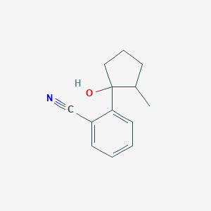 molecular formula C13H15NO B13195213 2-(1-Hydroxy-2-methylcyclopentyl)benzonitrile 