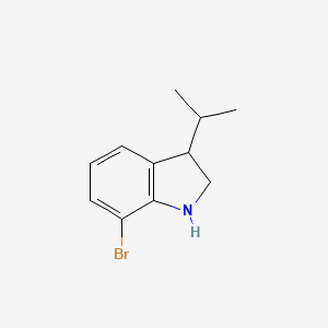 molecular formula C11H14BrN B13195226 7-bromo-3-(propan-2-yl)-2,3-dihydro-1H-indole 