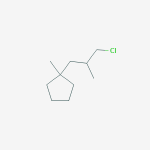 molecular formula C10H19Cl B13195232 1-(3-Chloro-2-methylpropyl)-1-methylcyclopentane 