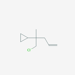 molecular formula C9H15Cl B13195243 (1-Chloro-2-methylpent-4-en-2-yl)cyclopropane 