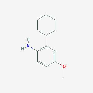 molecular formula C13H19NO B13195264 2-Cyclohexyl-4-methoxyaniline 