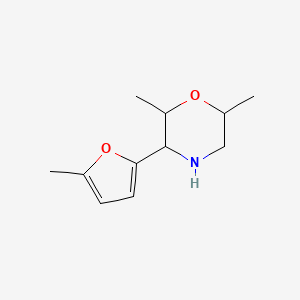 molecular formula C11H17NO2 B13195266 2,6-Dimethyl-3-(5-methylfuran-2-yl)morpholine 