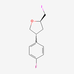 molecular formula C11H12FIO B13195279 (2R,4R)-4-(4-Fluorophenyl)-2-(iodomethyl)oxolane 