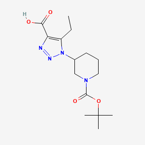 molecular formula C15H24N4O4 B13195344 1-{1-[(tert-butoxy)carbonyl]piperidin-3-yl}-5-ethyl-1H-1,2,3-triazole-4-carboxylic acid 