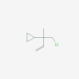 molecular formula C8H13Cl B13195371 (1-Chloro-2-methylbut-3-en-2-yl)cyclopropane 