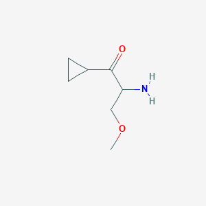 molecular formula C7H13NO2 B13195400 2-Amino-1-cyclopropyl-3-methoxypropan-1-one 