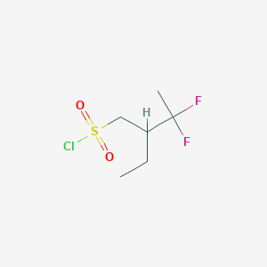 molecular formula C6H11ClF2O2S B13195416 2-Ethyl-3,3-difluorobutane-1-sulfonyl chloride 