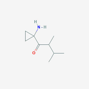 molecular formula C9H17NO B13195433 1-(1-Aminocyclopropyl)-2,3-dimethylbutan-1-one 