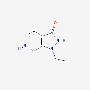 molecular formula C8H13N3O B13195452 1-Ethyl-1H,4H,5H,6H,7H-pyrazolo[3,4-c]pyridin-3-ol 